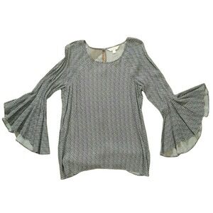 LC Lauren Conrad Womens Top Size M Bell Sleeves Peasant Boho Style